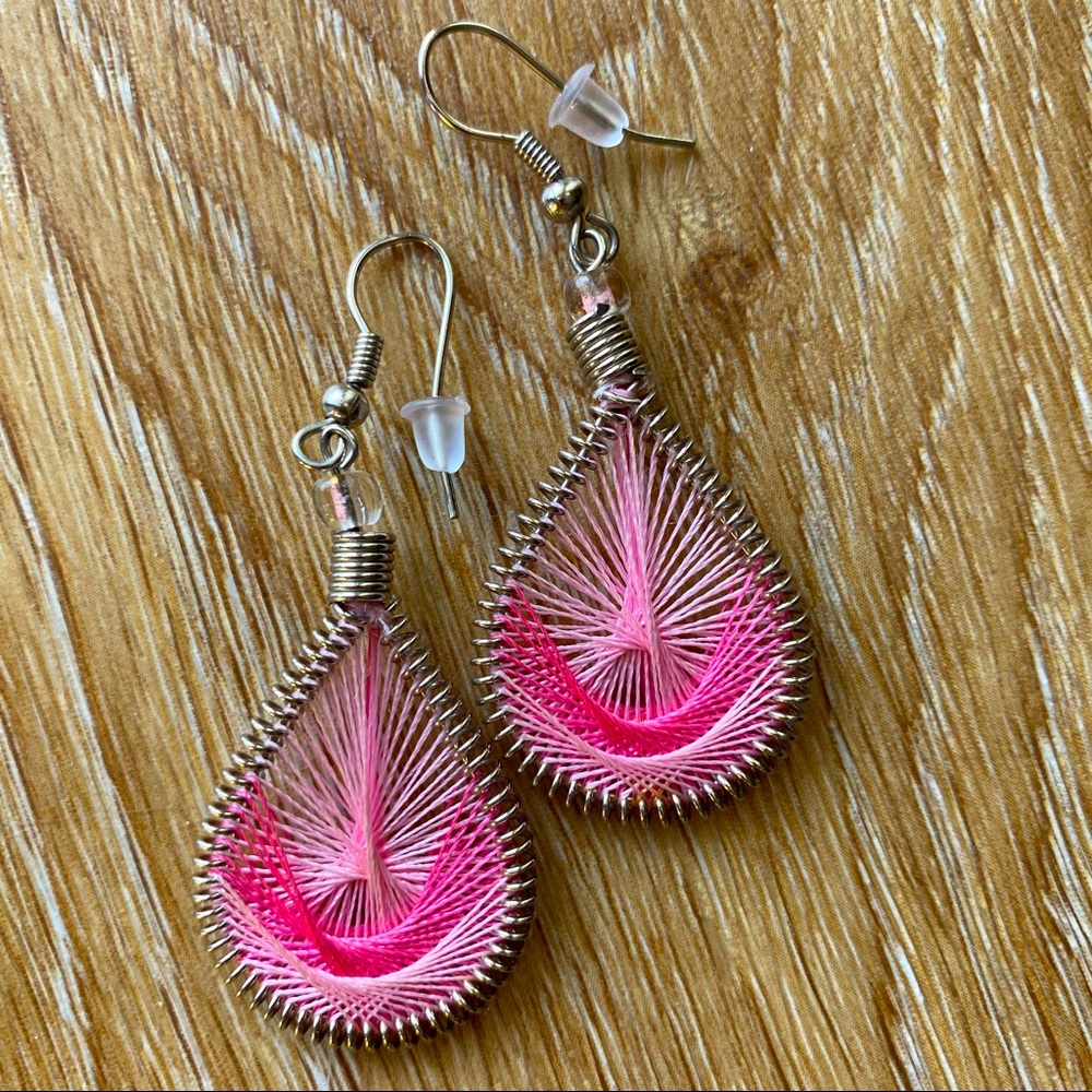 Pink Ombré Teardrop Earrings